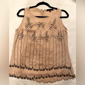 Sanctuary Clothing Beaded Top Soft Peach Sleeveless X Small